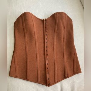 Zara Strapless Brown Corset Top, M